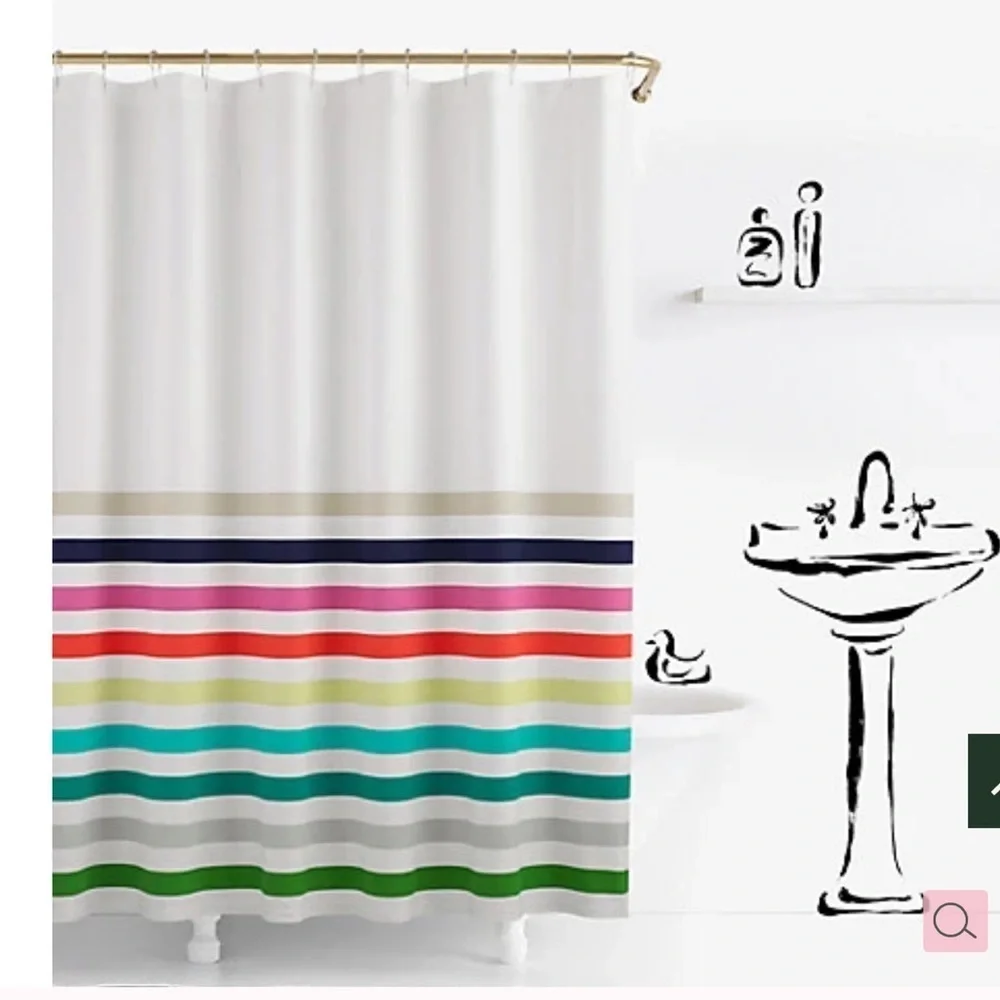 KATE SPADE CANDY STRIPE SHOWER CURTAIN